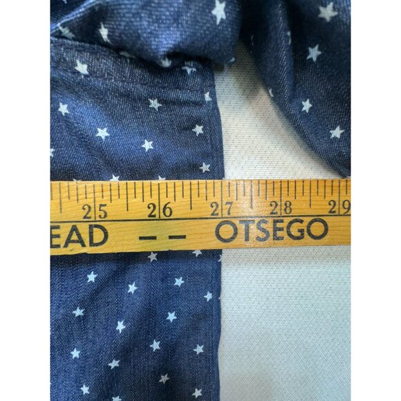 Catherines Womens Chambray Button-Up Shirt Size 2X Blue Denim Star 3/4 Sleeves - Picture 7 of 13